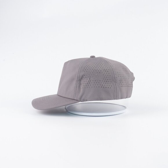 Blank 5 Panel Performance Soft Structured Hats- 12 pack in Color Gray - Picture 3 of 6